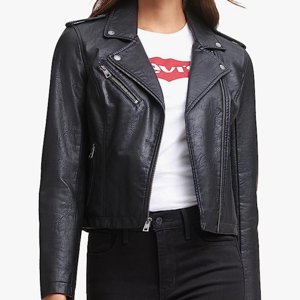 NEW LEVI'S Women's Faux Leather Classic Asymmetrical Motorcycle Jacket